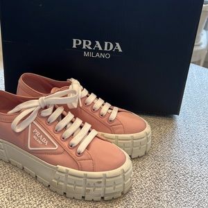Prada platform sneakers!!! A beautiful color of blush pink!!!  Barely worn